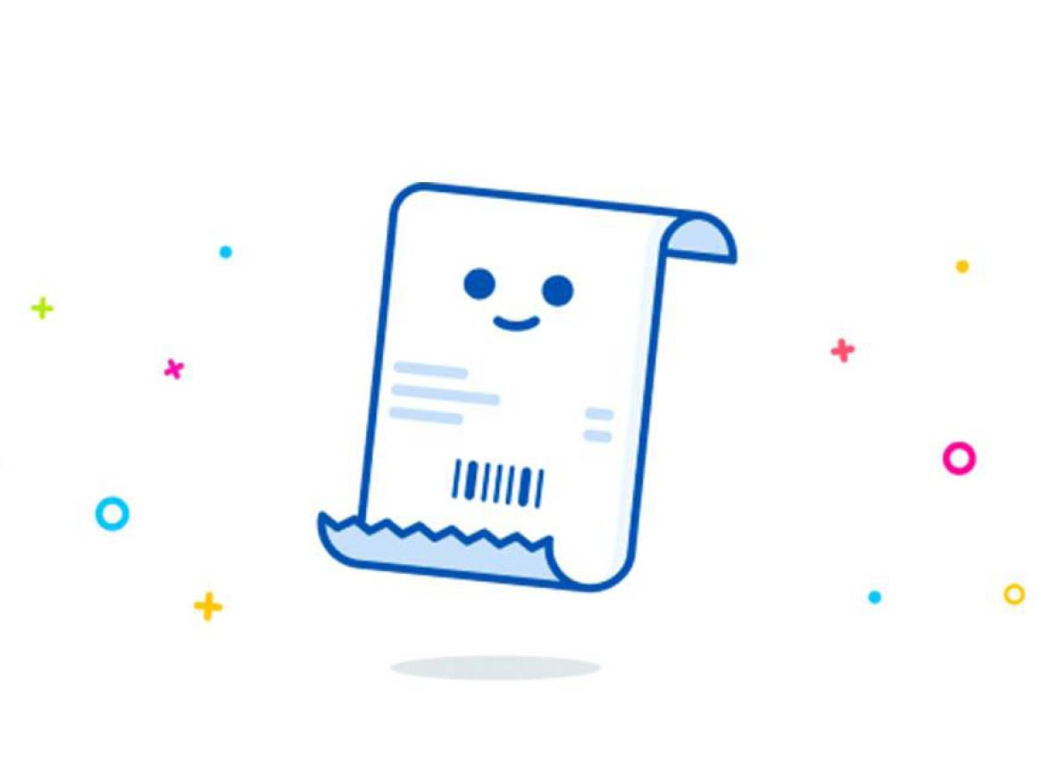 Ilustracija računa s nasmijanim licem i raznobojnim točkicama i križićima.