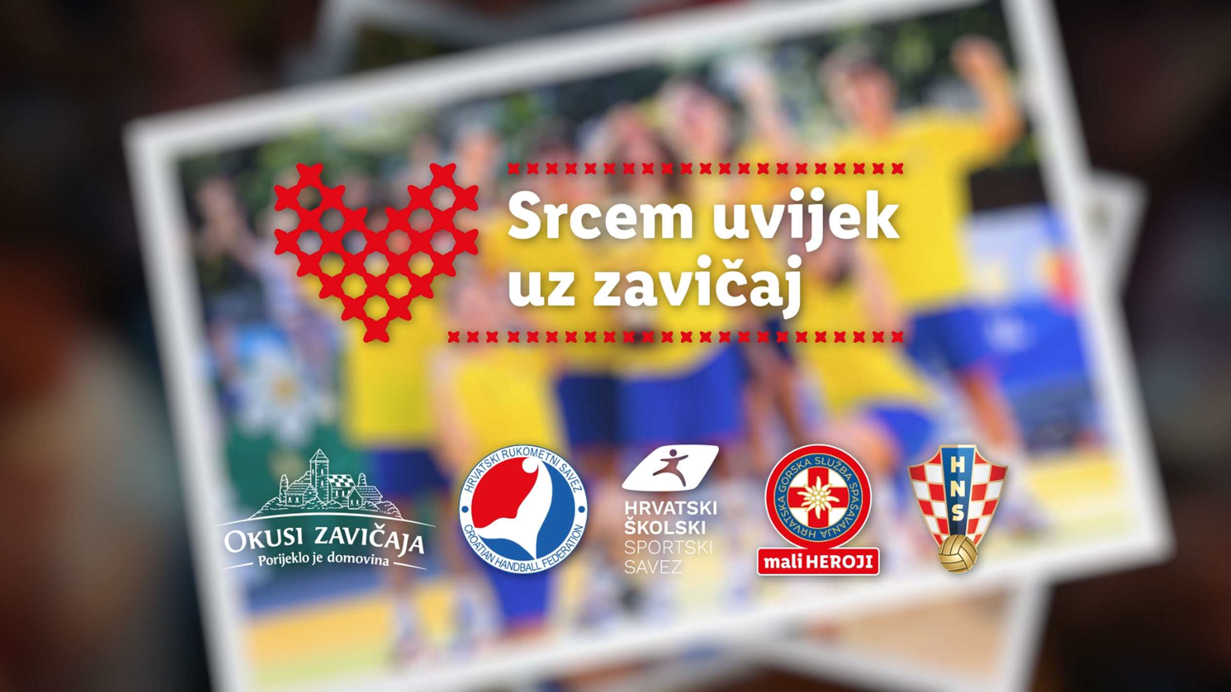 Fotografija s tekstom 'Srcem uvijek uz zavičaj' i logotipima sportskih saveza.
