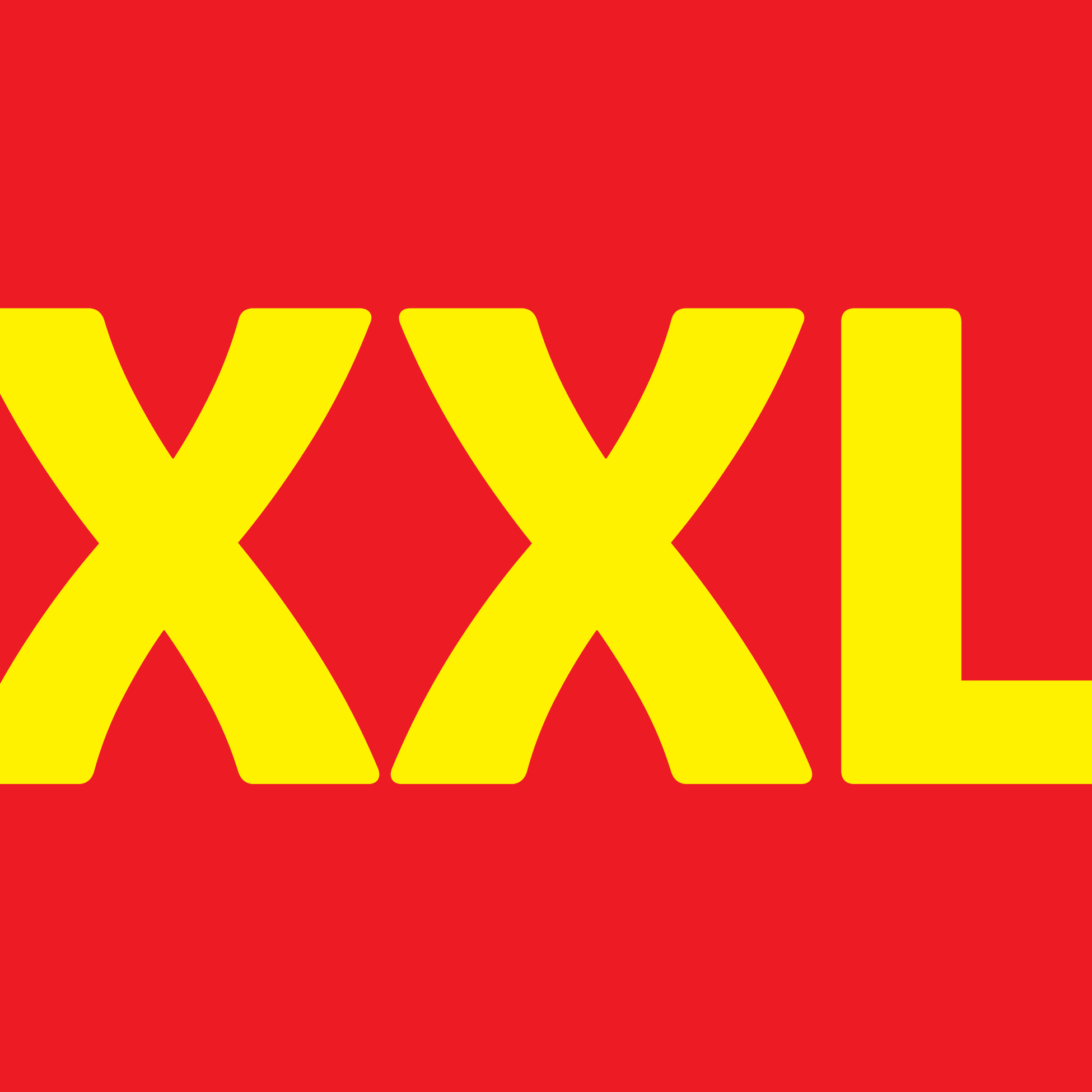 Žuti tekst 'XXL' na crvenoj pozadini, označava veliku veličinu proizvoda.