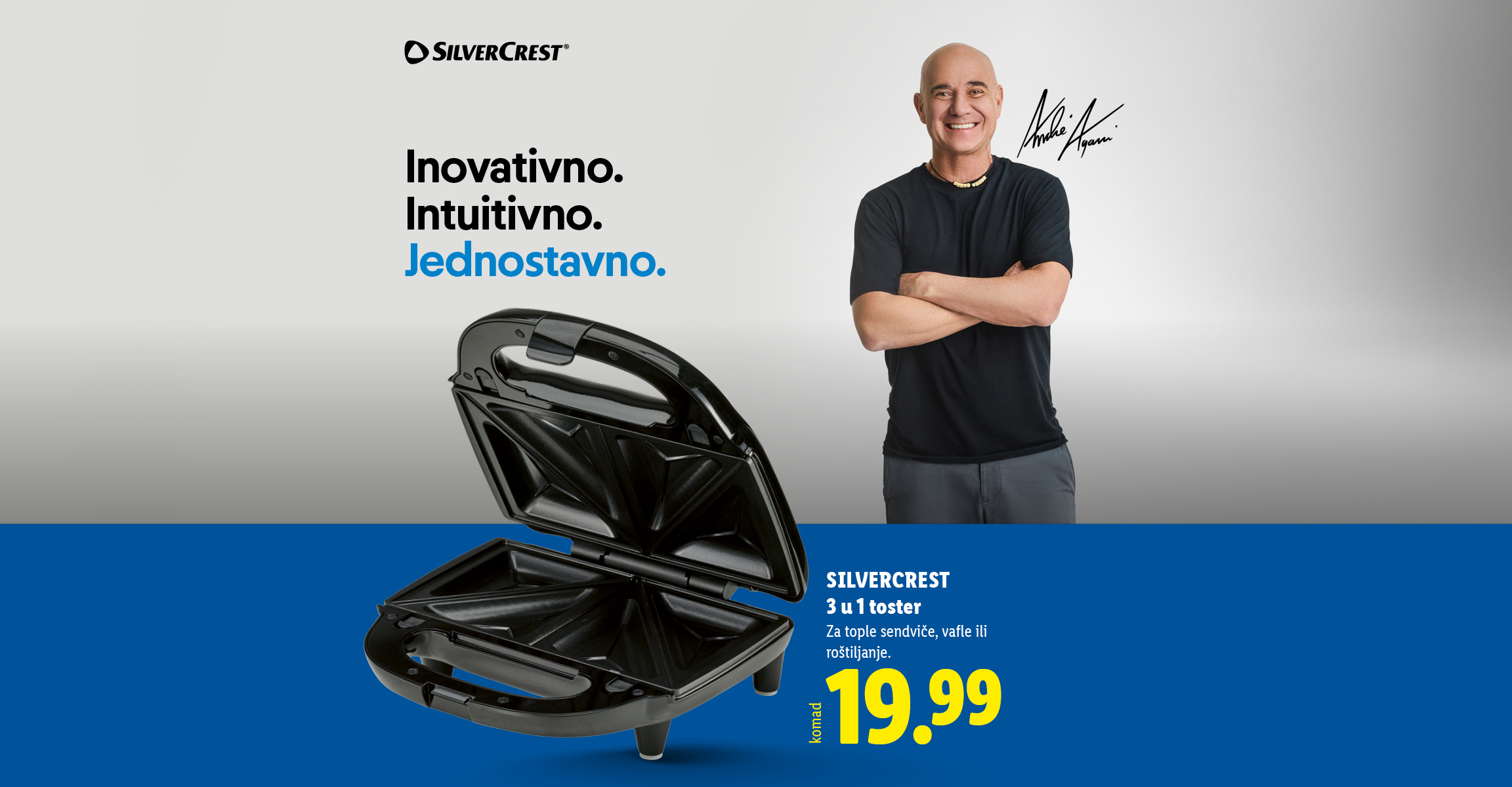 3 u 1 toster za tople sendviče, vafle ili roštiljanje po cijeni od 19.99 eura.
