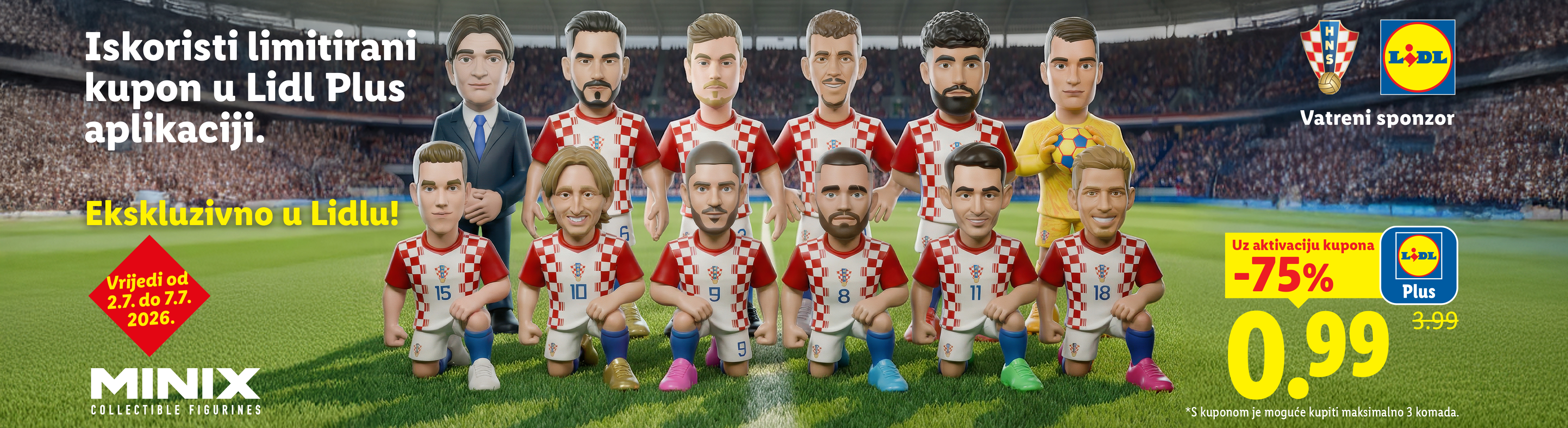 Kolekcionarske figurice nogometaša u dresovima, s popustom od 75% uz kupon u aplikaciji.