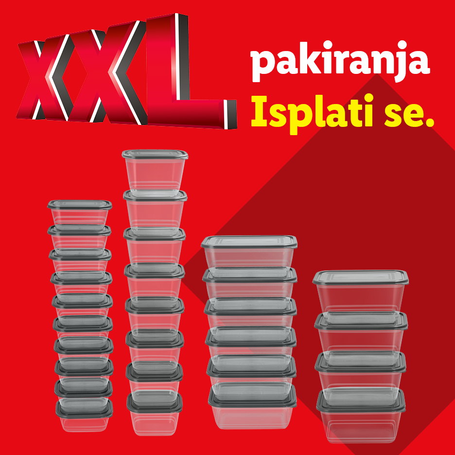 XXL pakiranja posuda za hranu isplate se.