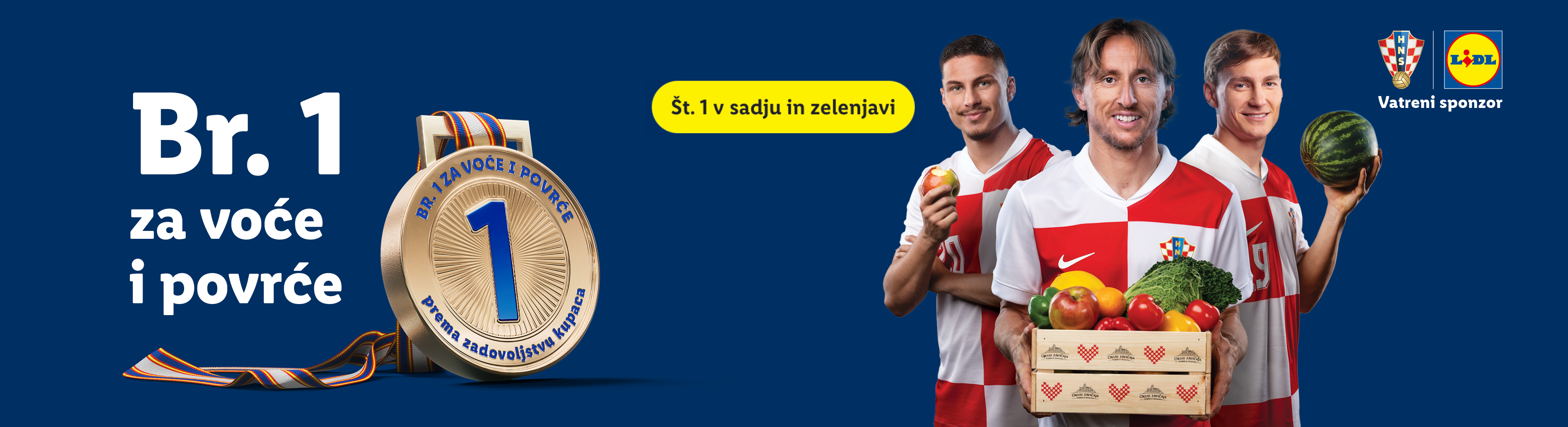 Nogometaši s voćem i povrćem, medalja za broj 1 u voću i povrću.